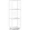 KNYGA Promotions Besisukantis knygų stovas, 4 aukštų knygų bokštas, 40x40x115 cm, balta, metalinis rėmas