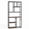 KNYGA Promotions Knygų lentyna, 5 pakopų atvira lentyna, 30x90x180 cm, balta, metalinis rėmas