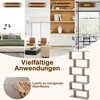 KNYGA Promotions Pastatoma lentyna, 6 pakopų S formos knygų lentyna, mediena, pilka, su vieta daiktams