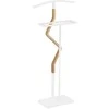 Relaxdays Baltas medinis ir metalinis kostiumo stovas