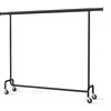 Songmics Drabužių lentyna ant ratukų 45 x (160-200) x 162,9 cm matinė juoda