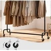Songmics Drabužių lentyna ant ratukų 45 x (160-200) x 162,9 cm matinė juoda