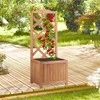 Relaxdays Gėlių lovelis su grotelių atrama, 147x38x38 cm, rudas