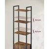 Songmics Vasagle Knygų spinta 24 x 40 x 159,5 cm vintažinė ruda-juoda