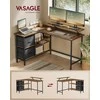 Songmics Vasagle L formos rašomasis stalas su 2 stalčiais 135 x 105 cm