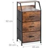 Relaxdays Lentyna, 92x45x30 cm, Juoda, Ruda