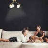 Relaxdays Stiklinis lubinis šviestuvas, 3 krypčių