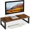 Laikiklis Relaxdays Monitoriaus stovas, 15x40x23 cm, ruda, juoda