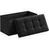 Songmics Sulankstomas 76 cm suolas su daiktadėže, juodas