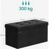 Songmics Sulankstomas 76 cm suolas su daiktadėže, juodas