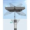 Songmics Balkono skėtis 200 x 125 cm pilkos spalvos