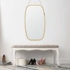 Relaxdays Sieninis veidrodis, 76.5x43.5x1.5 cm, rudas