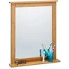 Relaxdays Sieninis veidrodis su lentyna, 68x56x9,5 cm, rudas