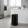 Songmics 30 litrų talpos plieninė šiukšlių dėžė rašalas juoda