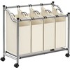 Songmics Skalbinių dėžė 4 x 35 L Smėlio spalvos