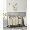 Songmics Skalbinių dėžė 4 x 35 L Smėlio spalvos