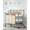 Songmics Skalbinių dėžė 4 x 35 L Smėlio spalvos