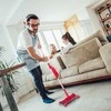 Relaxdays Daugiafunkcė šluota-šlavimo įrenginys, veikianti su baterija, įkraunama, lengva, raudonai sidabrinė