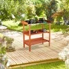 Relaxdays Sodinimo stalas, 87.5x91.8x41.5 cm, oranžinė