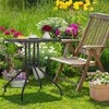 Relaxdays Sodo stalas, 75x61x61 cm, juodas