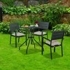 Relaxdays Sodo stalas, 75x61x61 cm, juodas
