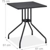 Relaxdays Sodo stalas, 75x61x61 cm, juodas