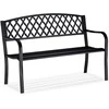 Relaxdays Metalinis sodo suoliukas su pintu dizainu