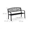 Relaxdays Sodo suoliukas, metalas, 127x61x87 cm, juoda