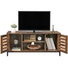 Songmics TV staliukas, 110x40x50 cm, rudas ir juodas