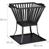 Relaxdays Ugnies dubuo, 56x56.5x45 cm, juoda