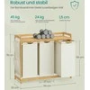 Songmics Skalbinių krepšelis 3 skyriai 3 x 50 L 94 x 33 x 78 cm kreminės baltos spalvos