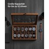 SONGMICS laikrodžių dėžutė iš paulovnijos medienos 12 skyrių su stiklo dangčiu 0194343045580