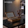 SONGMICS laikrodžių dėžutė iš paulovnijos medienos 12 skyrių su stiklo dangčiu 0194343045580