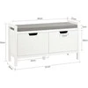 Laikymo suoliukas, SoBuy FSR63-II-W, 91x30x50 cm, baltas