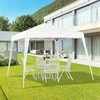 "Outsunny" sulankstoma pavėsinė 2,4x2,4 m, sulankstoma pavėsinė su apsauga nuo UV spindulių, vakarėlių palapinė su krepšiu sodui, balkonui, plieninė balta