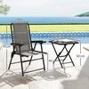Lauko baldų komplektas Aosom Bistro komplektas, 3 dalių, 61x65x91 cm, tamsiai pilka, plienas