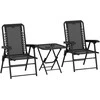 Lauko baldų komplektas Aosom Bistro komplektas, 3 dalių 61x65x91 cm juodas, plienas, sulankstomas