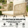 Lauko baldų komplektas Aosom Bistro komplektas 3 dalių rotango sodo baldų komplektas, smėlio spalvos, plieno rėmas