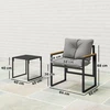 Lauko baldų komplektas Aosom Bistro komplektas 3 dalių sodo komplektas 64x62x68 cm pilkas metalinis rėmas