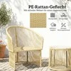 Lauko baldų komplektas Aosom Rotango bistro komplektas, 3 dalių sodo baldų komplektas, kreminės baltos spalvos