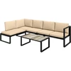 Lauko baldų komplektas Aosom Sodo baldų komplektas 4 dalių sofos komplektas 247x152x65 cm chaki plienas