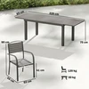 Lauko baldų komplektas Aosom Sodo baldų komplektas 7 dalių Ištraukiamas stalas su 6 kėdėmis 150x85x75 cm Pilkas Aliuminis