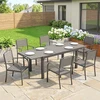 Lauko baldų komplektas Aosom Sodo baldų komplektas 7 dalių Ištraukiamas stalas su 6 kėdėmis 150x85x75 cm Pilkas Aliuminis