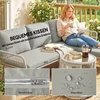 Lauko baldų komplektas Aosom Sodo baldų komplektas 3 dalių poilsio komplektas su gultu ir dviviete sofa, šviesiai pilka, metalas