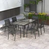 Lauko baldų komplektas Aosom Sodo baldų komplektas 150x87x72 cm Pilka Plienas
