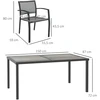 Lauko baldų komplektas Aosom Sodo baldų komplektas 150x87x72 cm Pilka Plienas