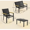 Lauko baldų komplektas Aosom Sodo baldų komplektas 110x63,5x84 cm Juodas metalas