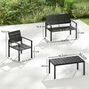 Lauko baldų komplektas Aosom Sodo baldų komplektas 4 dalių poilsio, 104x71x76,5 cm, juodas metalas
