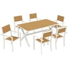 Lauko baldų komplektas Aosom Sodo baldų komplektas 7 dalių valgomojo komplektas 160x86x72 cm ąžuolas aliuminis