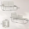 Lauko baldų komplektas Aosom Sodo baldų komplektas 3 dalių poilsio komplektas su gultu ir dviviete sofa, šviesiai pilka, metalas